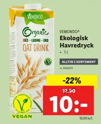Lidl Ekologisk Havredryck erbjuda