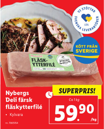 Lidl Nybergs Deli färsk fläskytterfilé 1kg erbjuda