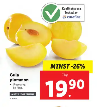 Lidl Gula plommon 1kg erbjuda