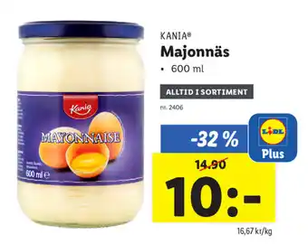 Lidl Kania Majonnäs 600ml erbjuda