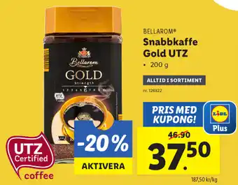 Lidl Bellarom Snabbkaffe Gold UTZ 200g erbjuda