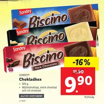 Lidl Sondey Chokladkex 125g erbjuda
