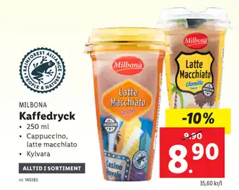 Lidl Milbona Kaffedryck 250ml erbjuda