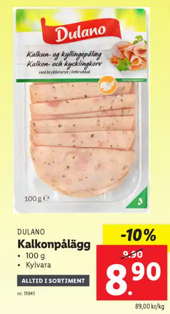Lidl Dulano Kalkonpålägg 100g erbjuda