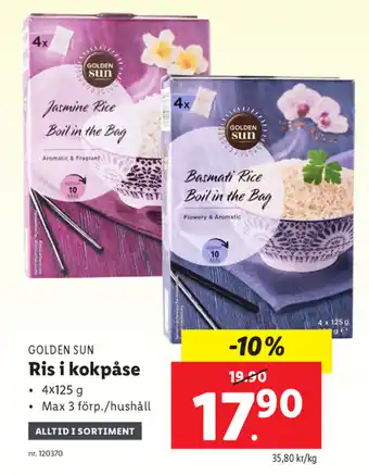 Lidl Golden Sun Ris i kokpåse 4x125g erbjuda