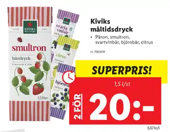 Lidl Kiviks måltidsdryck 1,5l/st erbjuda