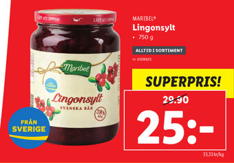 Lidl Maribel Lingonsylt 750g erbjuda