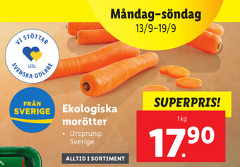 Lidl Ekologiska morötter 1kg erbjuda