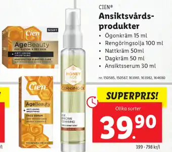 Cien Ansiktsvårdsprodukter 15/100/50/30ml