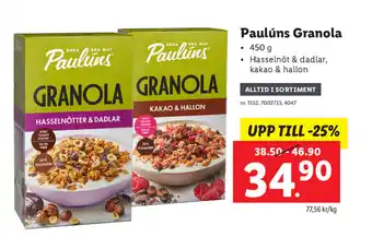 Lidl Paulúns Granola 450g erbjuda