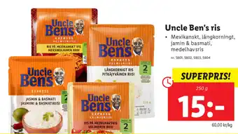 Lidl Uncle Ben's ris 250g erbjuda