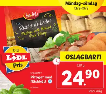 Lidl Sol & Mar Piroger med Fläskkött 420g erbjuda