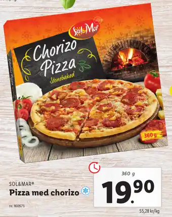 Lidl Sol & Mar Pizza med Chorizo 360g erbjuda