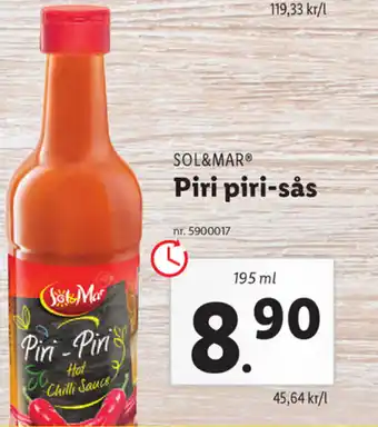 Lidl Sol & Mar Piri piri-sås 195ml erbjuda