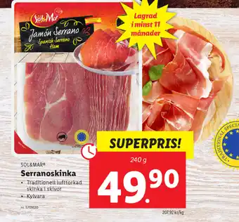 Lidl Sol & Mar Serranoskinka 240g erbjuda