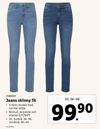 Lidl Esmara Jeans skinny fit erbjuda