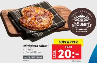 Lidl Minipizza salami 125g/st erbjuda