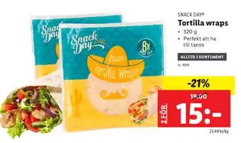 Lidl Snack Day Tortilla wraps 320g erbjuda
