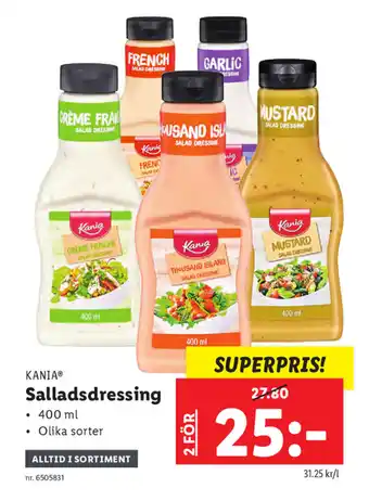 Lidl Kania Salladsdressing 400ml erbjuda