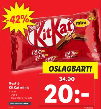 Lidl Nestlé KitKat minis 18st 301g erbjuda