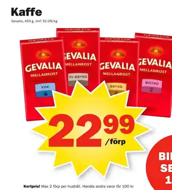 Pekås Kaffe Gevalia 450 g erbjuda
