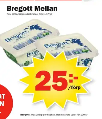 Pekås Bregott Mellan Arla 600 g erbjuda