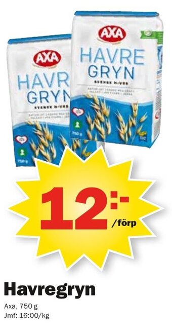 Pekås Havregryn Axa 750 g erbjuda