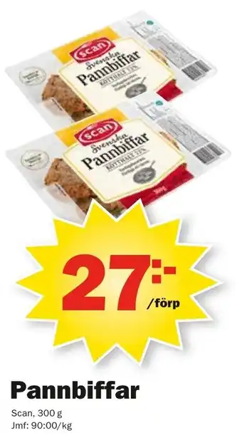 Pekås Pannbiffar Scan 300 g erbjuda