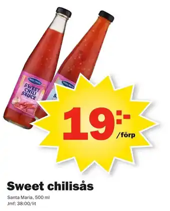 Pekås Sweet Chilisås Santa Maria 500 ml erbjuda