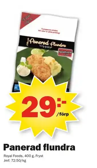 Pekås Panerad Flundra Royal Foods 400 g erbjuda