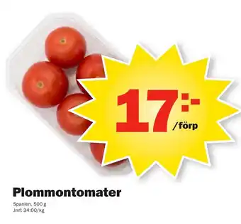 Pekås Plommontomater Spanien 500 g erbjuda