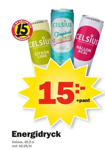 Pekås Energidryck Celcius 35.5 cl erbjuda