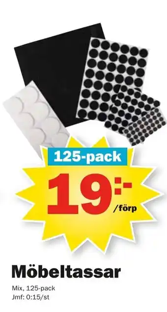 Pekås Möbeltassar Mix 125 pack erbjuda