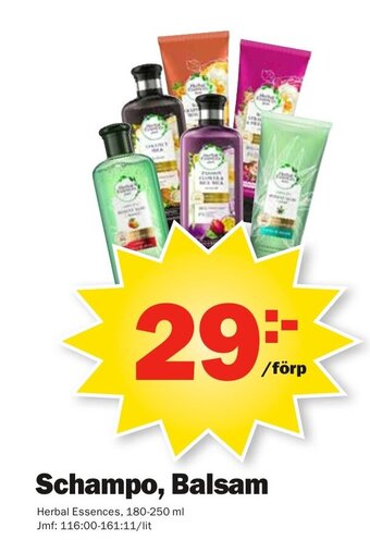 Pekås Schampo Balsam Herbal Essences 180-250 ml erbjuda