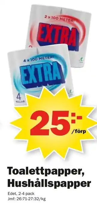 Pekås Toalettpapper Hushållspapper Edet 2-4 pack erbjuda