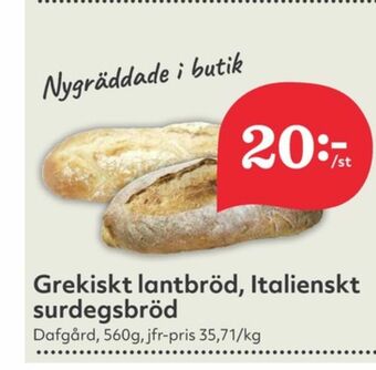 Hemköp Dafgårds Butiksbakat matbröd erbjuda