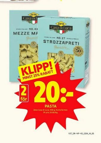 ICA Kvantum Casa Di Luca Pasta sorterad erbjuda