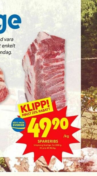 ICA Kvantum Spareribs erbjuda