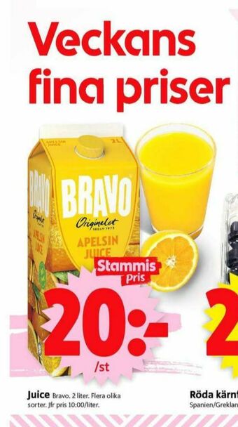 ICA Supermarket Bravo Juice erbjuda