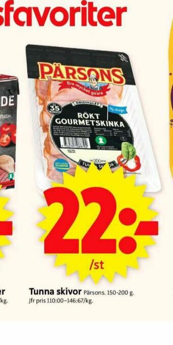 ICA Supermarket Pärsons Smörgåspålägg erbjuda
