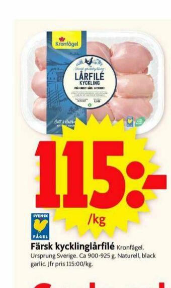 ICA Supermarket Kronfågel Kycklinglårfile erbjuda