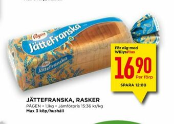 Willys Jättefranska Långfranska erbjuda