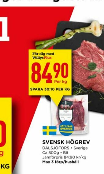 Willys Dalsjöfors Högrev erbjuda