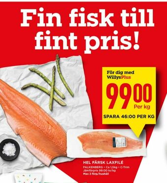 Willys Falkenberg Seafood Laxfilé erbjuda