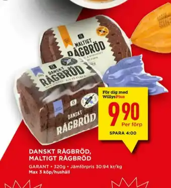 Willys Garant Rågbröd erbjuda