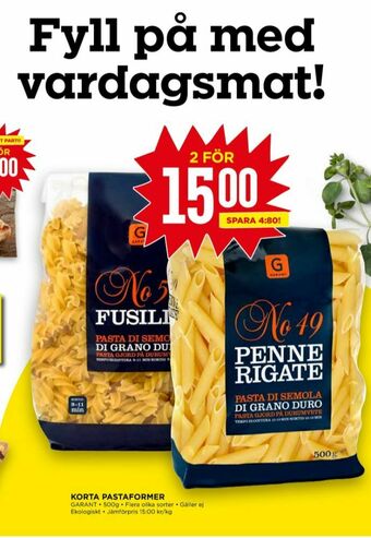 Willys Garant Pasta sorterad erbjuda
