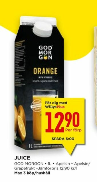Willys Hemma God Morgon Juice erbjuda