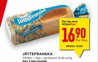 Willys Hemma Jättefranska Långfranska erbjuda