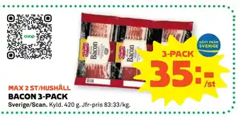Stora Coop Bacon 3-pack erbjuda