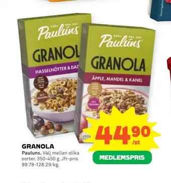 Stora Coop Granola erbjuda